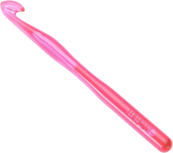 uxcell Large Crochet Hooks 10mm Ergonomic Knitting Crochet Hook Plastic Huge Big Crochet Hooks for DIY Crocheting Yarn Blanket Carpet Weaving, Pink