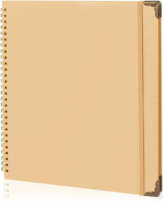 Joyberg Scrapbook 80 Pages, Scrapbooking Supplies 11 x 11 In, Scrapbook Album Suitable for Album Memory Book Wedding, Anniversary Family, DIY Craft Projects (Brown)
