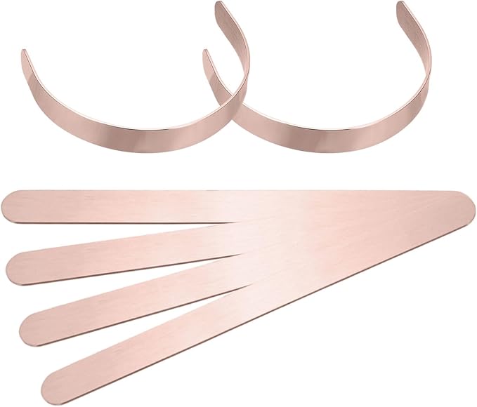 uxcell 6Pcs Bracelet Blanks, 5/8 x 6inch Cuff Bangle Blanks Copper for DIY Jewelry Making(Rose Gold, 1mm Thick)