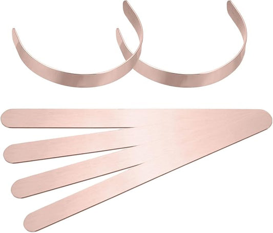 uxcell 6Pcs Bracelet Blanks, 5/8 x 6inch Cuff Bangle Blanks Copper for DIY Jewelry Making(Rose Gold, 1mm Thick)