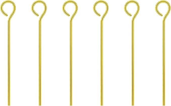 Mandala Crafts 500 1 Inch Gold Eye Pins for Jewelry Making Earring Making Supplies Jewelry Findings Open Eye Head Pins for Earrings DIY Bracelets Rosary Charms