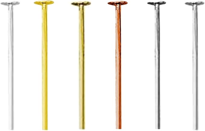 Mandala Crafts 1 Inch Metal Flat Head Pins for Jewelry Making Earring Making Supplies - 850 PCs Assorted Jewelry Findings for Making Earring DIY Bracelets Rosary Charms