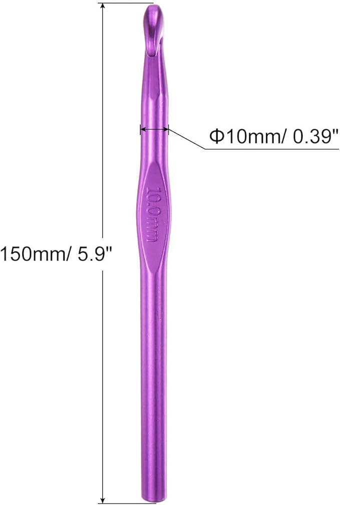 uxcell Aluminum Crochet Hook 10mm US Size N (Size 15P) Knitting Needles for DIY Craft Yarn Pink 6Pcs