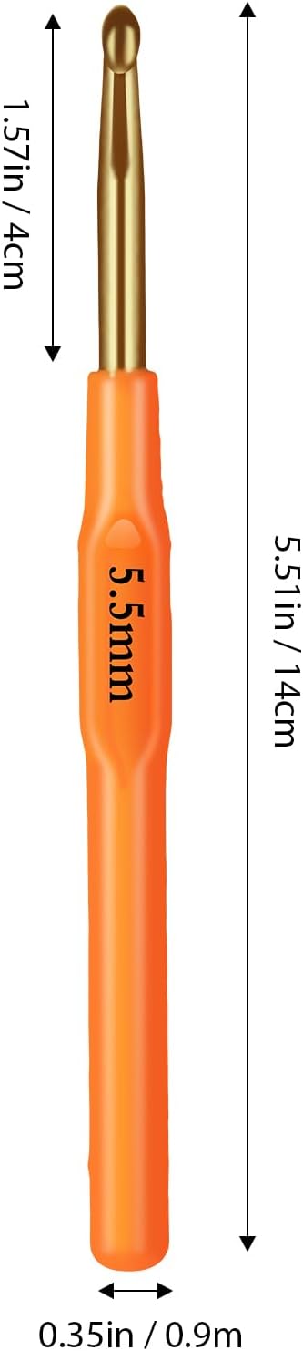 Ergonomic Crochet Hook, Crochet Needles, Ergonomic Handle Crochet Hook, Colorful Soft Handle Knitting Needles, Suitable for Beginners and Experienced Crochet Enthusiasts (5.5mm)