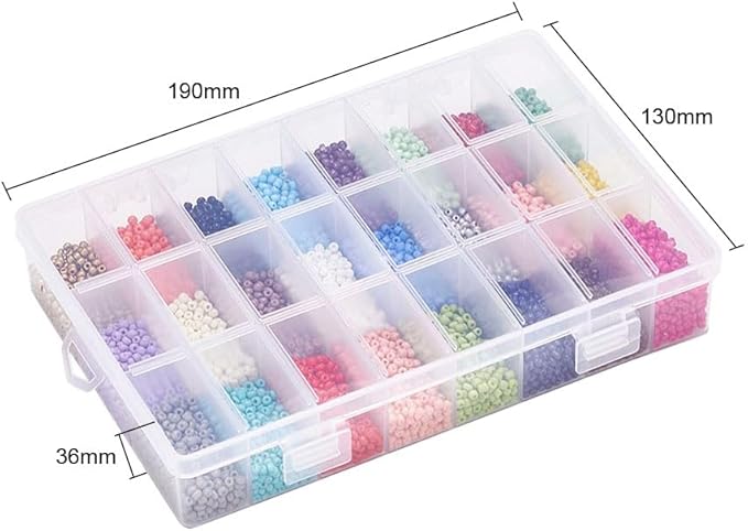 7920 Pcs 3mm Glass Seed Beads Bracelet Making Kit, Small Beads Friendship Jewelry Craft Kit with Lobster Clasps, Jump Rings & Elastic Cord, DIY Art Craft Gift for Girls