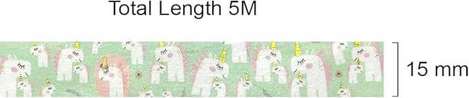 allydrew Gold and Silver Foil Washi Masking Tape, 15mm x 5M, Unicorns