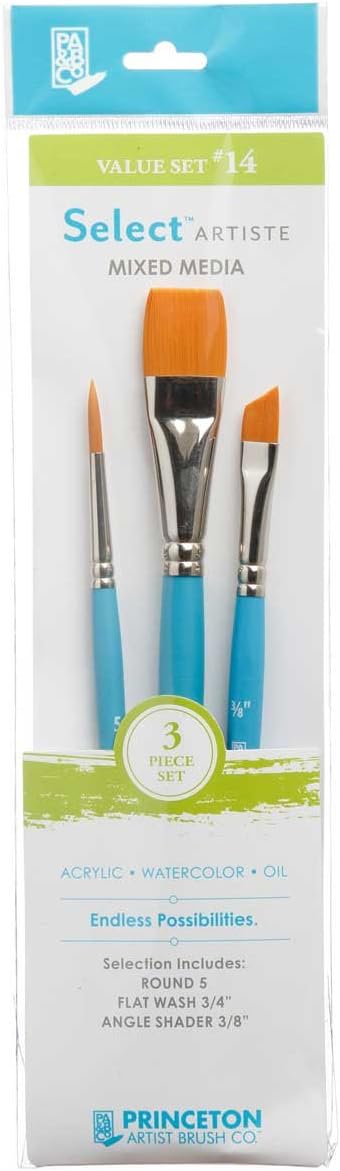 Princeton Select Artiste Brush Set No. 14, Synthetic, 3 Piece, 1 Count