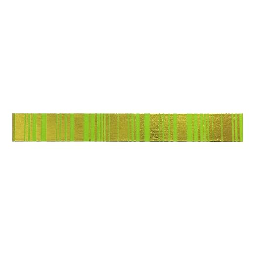 Wrapables Colorful Washi Masking Tape, Metallic Gold Stipes on Yellow Green