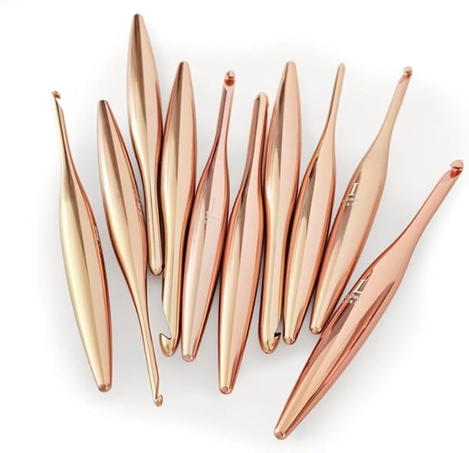 Furls Crochet Hook, Blush Streamline Metal Polished & Matte Finish, Ergonomic Handle Crochet Hooks 7" (Blush - Matte, F - 3.75mm)