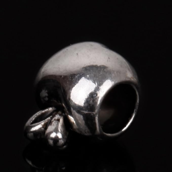 RUBYCA 30pcs Tibetan Silver Tone Spacer Beads Fit European Charms Bracelet Shiny Apple Design