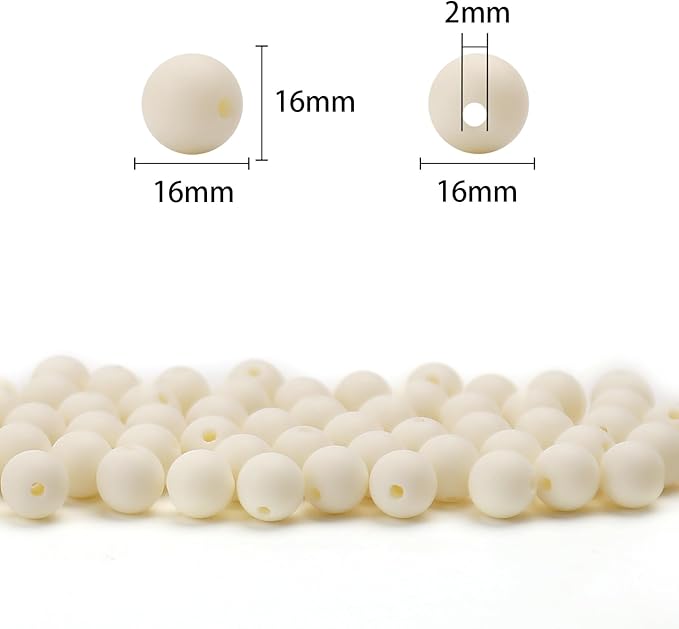 bonny boxx 60pcs 16mm matte beige acrylic round beads, frosted plastic resin bubblegum balls chunky gumball beads for necklace and bracelet making, crafting supplies