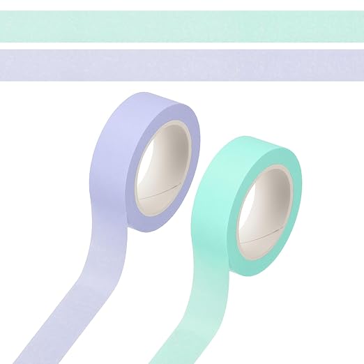 PATIKIL 33 Yard Washi Tape, Colored Masking Tape Adhesive Decorative Stickers for DIY Craft Art Gift Wrapping Journal Scrapbook Planner, Light Blue/Purple