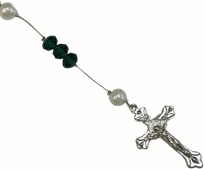 Linpeng Rosary DIY Kit, Catholic Prayer Beading Necklace Making Supplies, First Communion Gifts, Green, 1 pk