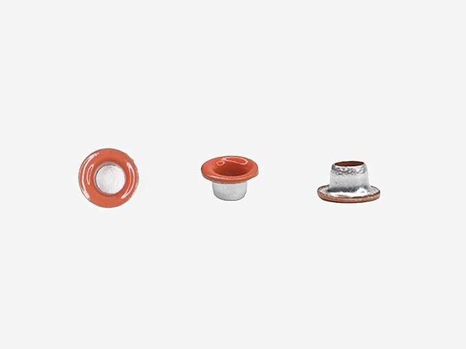 FoRapid 3mm/1/8" Aluminum Quicklet Eyelets-Scrapbooking/Birthday Wedding Baby Greeting Holiday Card/Paper Craft/Luggage Cruise Tag/DIY Album/Clothing etc-200 PCS (Orange)