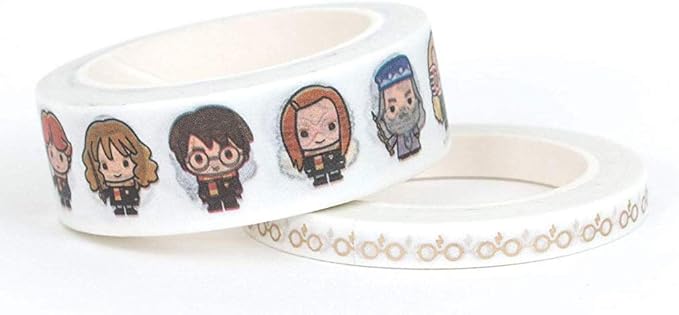 Paper House Productions Harry Potter Set of 2 Foil Accent Washi Tape Rolls for Scrapbooking and Crafts - Chibi Characters