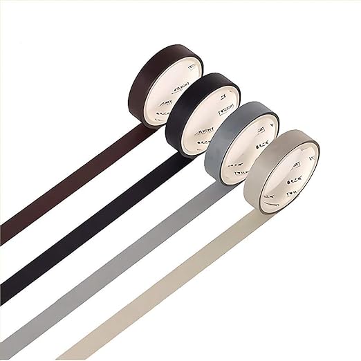 YUBBAEX Natural Color Washi Tape Set 4 Rolls Decorative Tapes for Arts, DIY Crafts, Journals, Planners, Scrapbooking, Wrapping -Neutral Color- (5-Cool Colors)