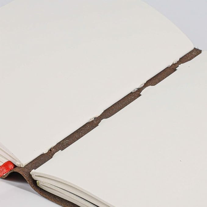 KomalC Handmade Leather Journal | Writing Notebook Diary | Bound Daily Notepad For Men & Women Unlined Paper Medium, writing pad for artist, sketch