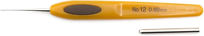 Clover 1026 Soft Touch Steel Crochet Hooks, No. 12/0.60mm