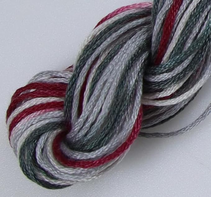 KCS Big skeins of 25 Meters Size 25 Color Variegated Cross Stitch Stranded Threads,6 skeins,4513