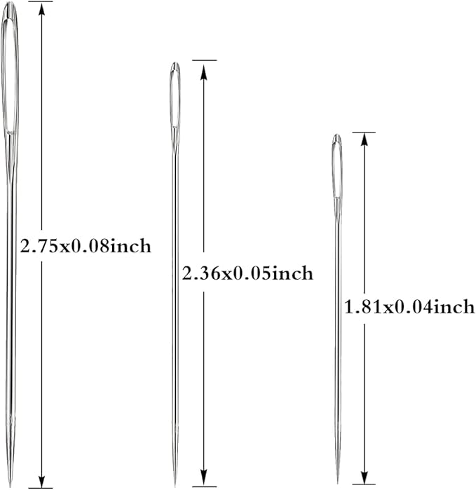 Yklbpd 18 Pieces Large Eye Sewing Needles, Handmade Yarn Knitting, Sharp Stainless Steel Embroidery Thread Needle for Leather and Tapestry