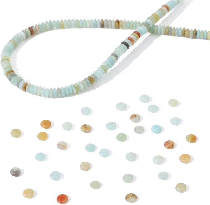 beadia natural amazonite disk stone beads 4x2mm 160pcs rondelle loose semi gemstone beads for jewelry making design