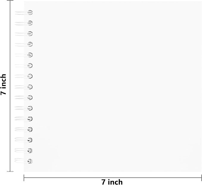Vienrose DIY Scrapbook Album 7x7 Inch Hardcover Kraft Paper Scrap Book Photo Albums with 40 Blank Pages for Wedding Baby Shower, White