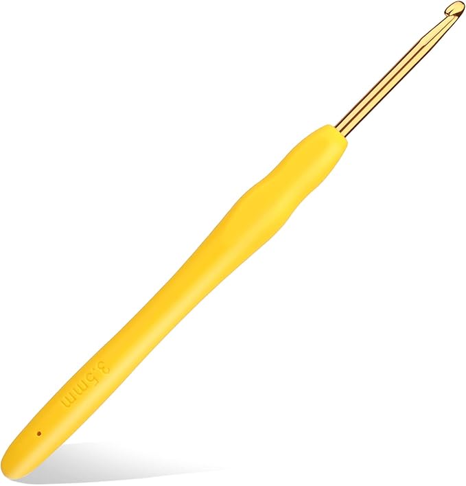 kgxulr 3.5 mm Crochet Hook, Aluminum Soft Grip Rubber Handle Needles Ergonomic Knitting Needles Crochet Needle for Beginners and Handmade DIY Knitting Crochet (3.5 mm)