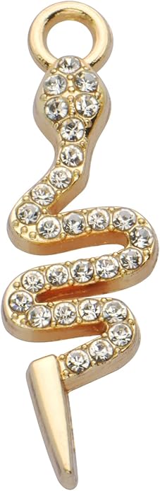 Pack of 20 Rhinestone Charms Gold Plated Pendants Pave Crystal Accessories for Necklace Bracelet Jewelry Making DIY Crafting