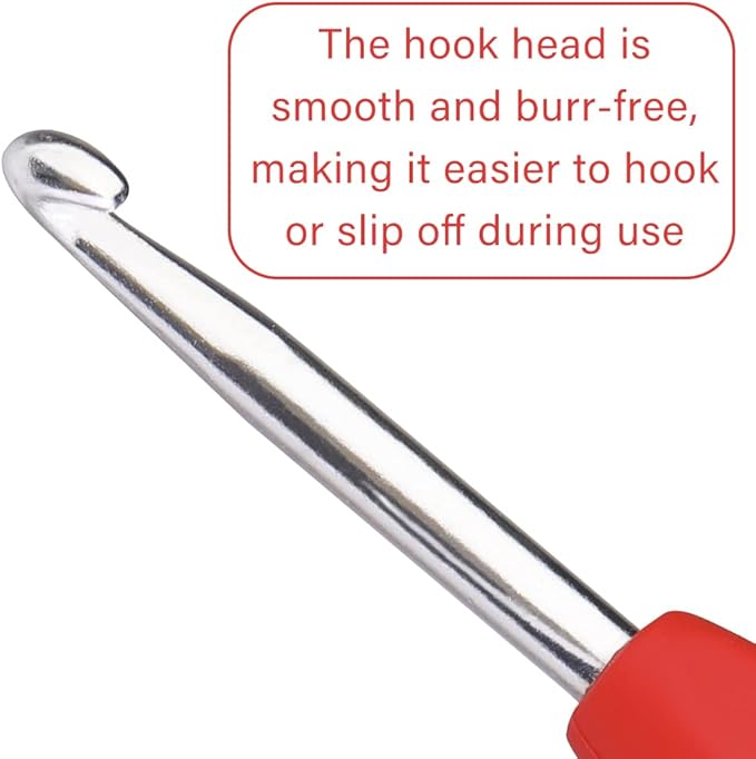 4.5 mm Crochet Hook, Ergonomic Handle for Arthritic Hands, Extra Long  Knitting Needles for Beginners and Crocheting Yarn (4.5 mm)