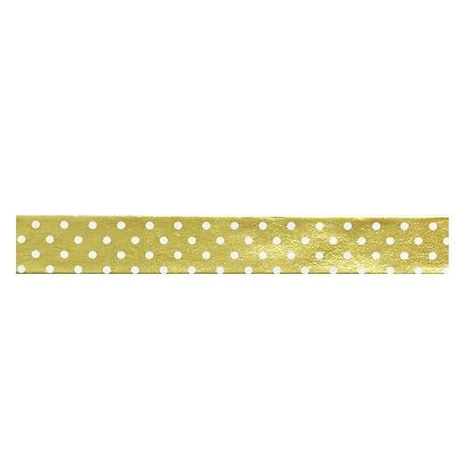 Wrapables Colorful Washi Masking Tape, Metallic Gold Dots Small