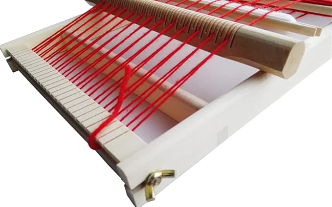 RRigo Weaving Loom Kit, 15.7" H x 11.8" W Wooden Tapestry Looms, Large Weaving Frame to Handcraft for Beginners, Came Pre-Warped for Quick Start