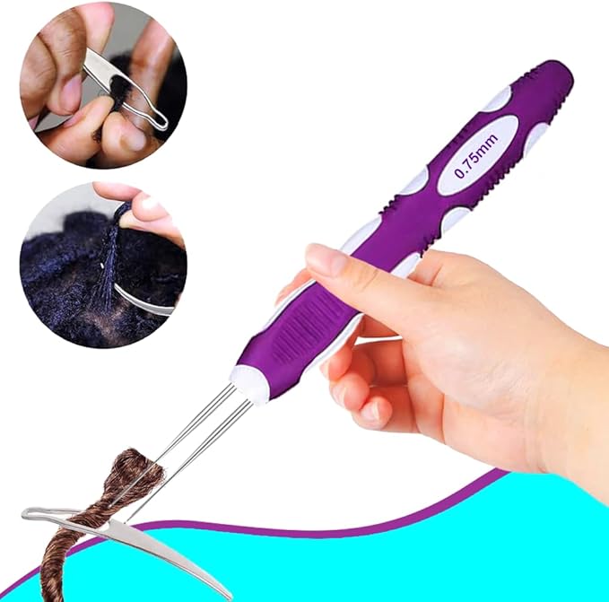 Yarniss Dreadlocks Crochet Hooks with Ergonomic Handle,0.75mm Hair Crochet Needle