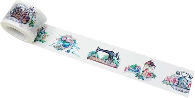 Wrapables Decorative Festive Wide Washi Masking Tape, 30mm x 10m, Seasonal Floral Deco