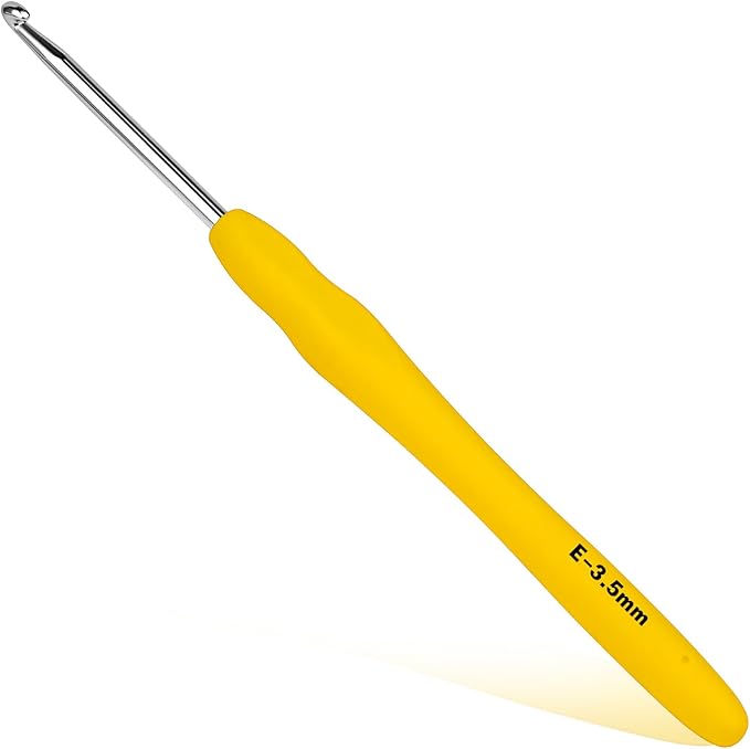 Crochet Hook, 3.5 mm Ergonomic Crochet Hook, Crochet Needles for Arthritic Hands, Knitting Needles with Soft Handle Beginners and Experienced Hobbyists (3.5 mm)