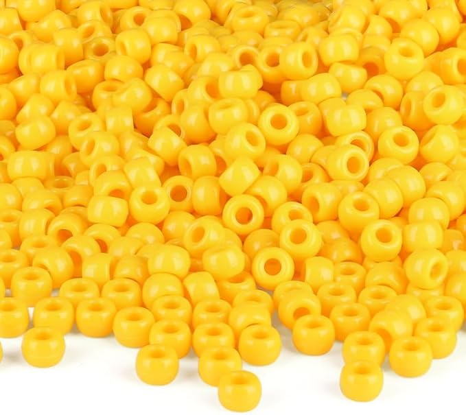 Orange Pony Beads 1000Pcs 9mm Pony Beads Bulk Beads for Friendship Bracelets Kandi Beads Hair Beads for Braids Beads for Crafts Orange Perler Beads