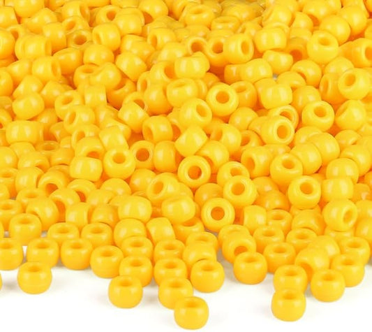 Orange Pony Beads 1000Pcs 9mm Pony Beads Bulk Beads for Friendship Bracelets Kandi Beads Hair Beads for Braids Beads for Crafts Orange Perler Beads