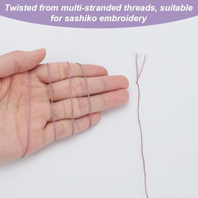 FREEBLOSS 4 Pcs Sashiko Thread Sashiko Skein 4 * 100 M Pure Cotton Embroidery Thread Japanese Sewing Threads Quilting & Embroidery Sewing Kit Supplies 4 Purple Theme Colors