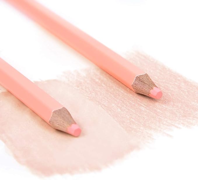 qianshan 2Pcs Flesh Light Color Watercolor Pencils Skin Tone Lead Core Pencil for Portrait Comic Adult Coloring Books Artist Coloring Drawing Sketching Blending