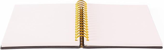 Olympian Ringed Sketchbook, A5 Size 5.5 x 8.25 inches, Gold Metal Ring Binding Lays Flat, 60 Sheets, 150 GSM Fine Art Paper for Artists, Ideal for Pencil, Ink, Watercolor, Leda Art Supply (Pack 1)