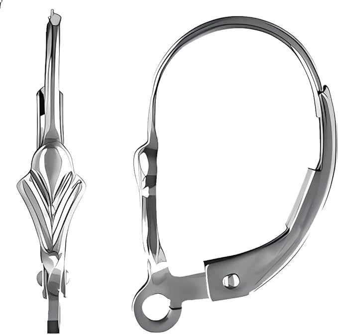 ugems sterling silver earwires leverbacks fleur de lis (3 pairs)