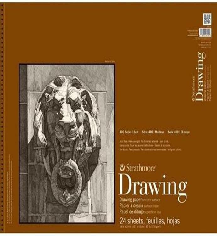 Strathmore (400-108) 400 Series Drawing, Smooth Surface, 18 by 24", 24 Sheets , White