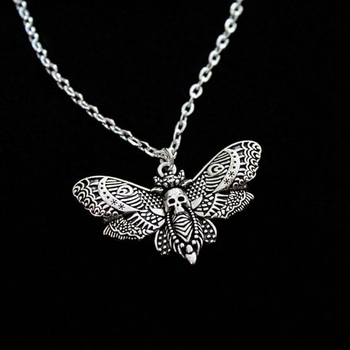 20PCS Skull Head Moth Pendant Alloy Gothic Moth Charms Death Head Insect Jewelry Charms For Jewelry Making DIY Bracelets Necklaces Crafts
