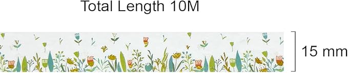 allydrew Gold and Silver Foil Washi Masking Tape, 15mm x 10M, Petite Floral