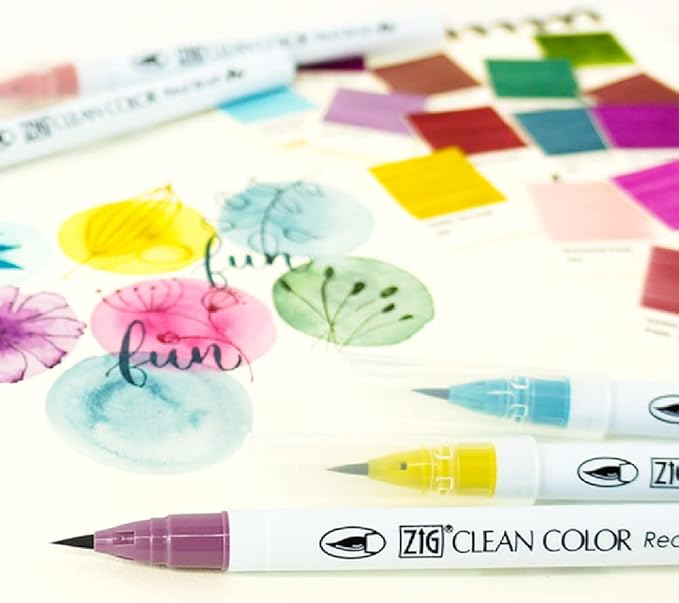 Kuretake ZIG Clean Color Real Brush, NEW 30 Colors with Flexible Brush Tips, Watercolor Pens for Painting, Drawing, Calligraphy and Brush Lettering for Artists and Beginner Painters, Made in Japan…