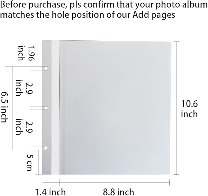 Vienrose Photo Album Self Adhesive Scrapbook Refill Pages for Vienrose11x10.6 inch Photo Album