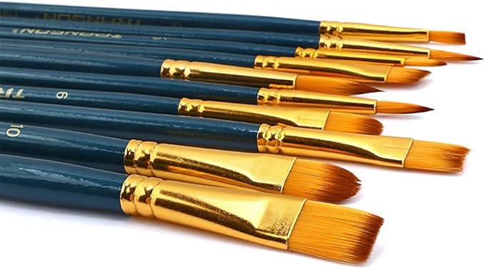 Transon 20pcs Bulk Artist Painting Brush Set for Acrylic Watercolor Gouache Hobby Craft Face Rock Painting