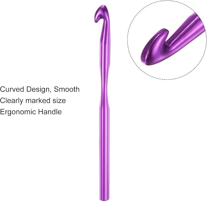 uxcell Aluminum Crochet Hook 10mm US Size N (Size 15P) Knitting Needles for DIY Craft Yarn Pink 6Pcs