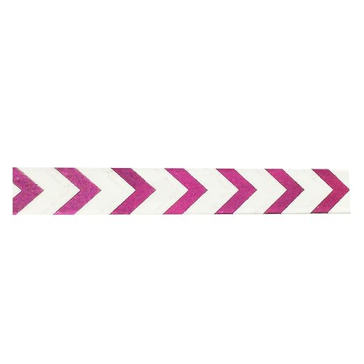 Wrapables Colorful Washi Masking Tape, Metallic Fuchsia Arrow