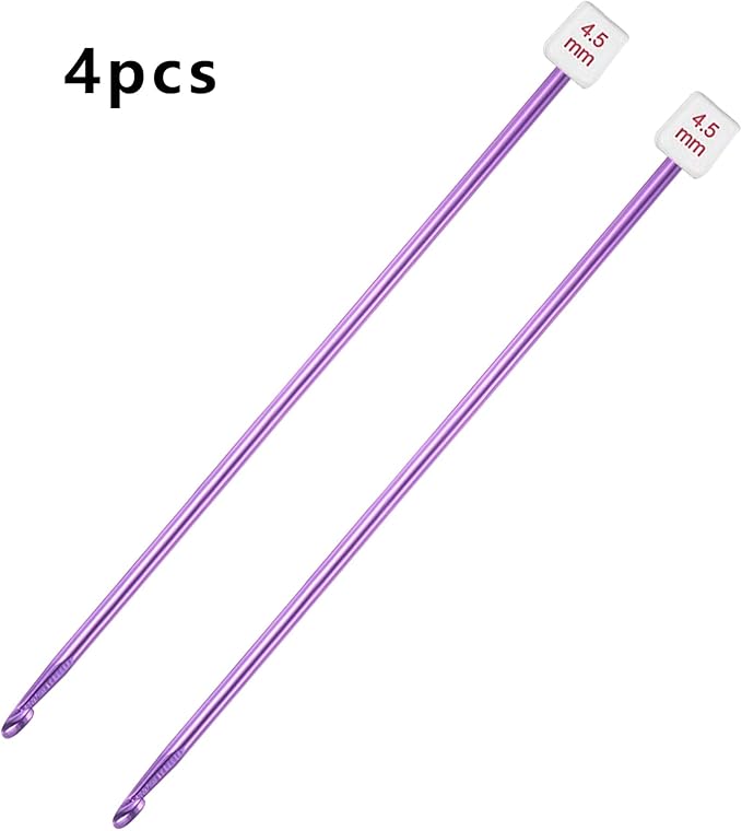 HEALEAYAR 4.5mm Tunisian Crochet Hooks Bulk, 27cm Extra Long Crochet Needles Aluminum Afghan Knitting Needles Tools for Beginners and Skills Class, Pack of 4