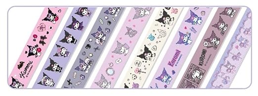 Generic Cute Masking Tape, Washi Tape Set, 8 Pack, 0.6 Inch Wide (Purple)